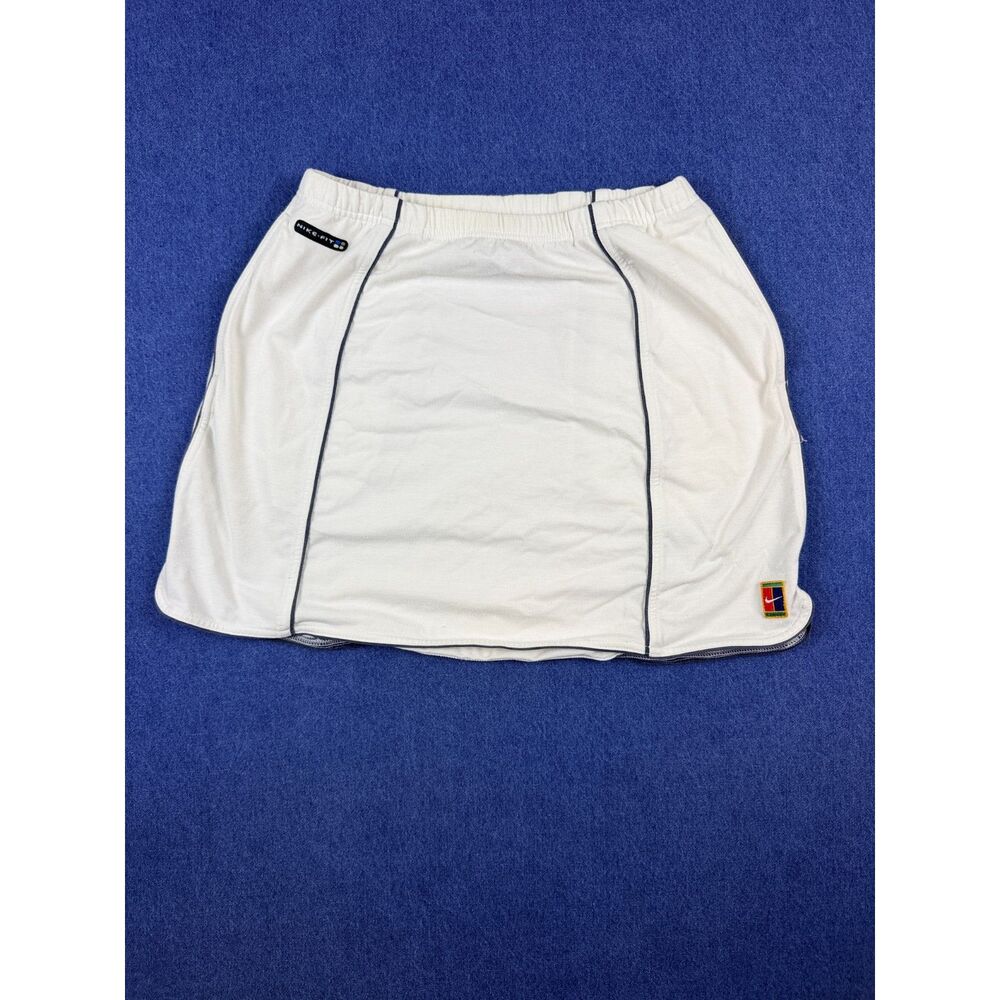 Nike Fit Women’s White Tennis Skirt Skort Vintage Court Logo Athletic L